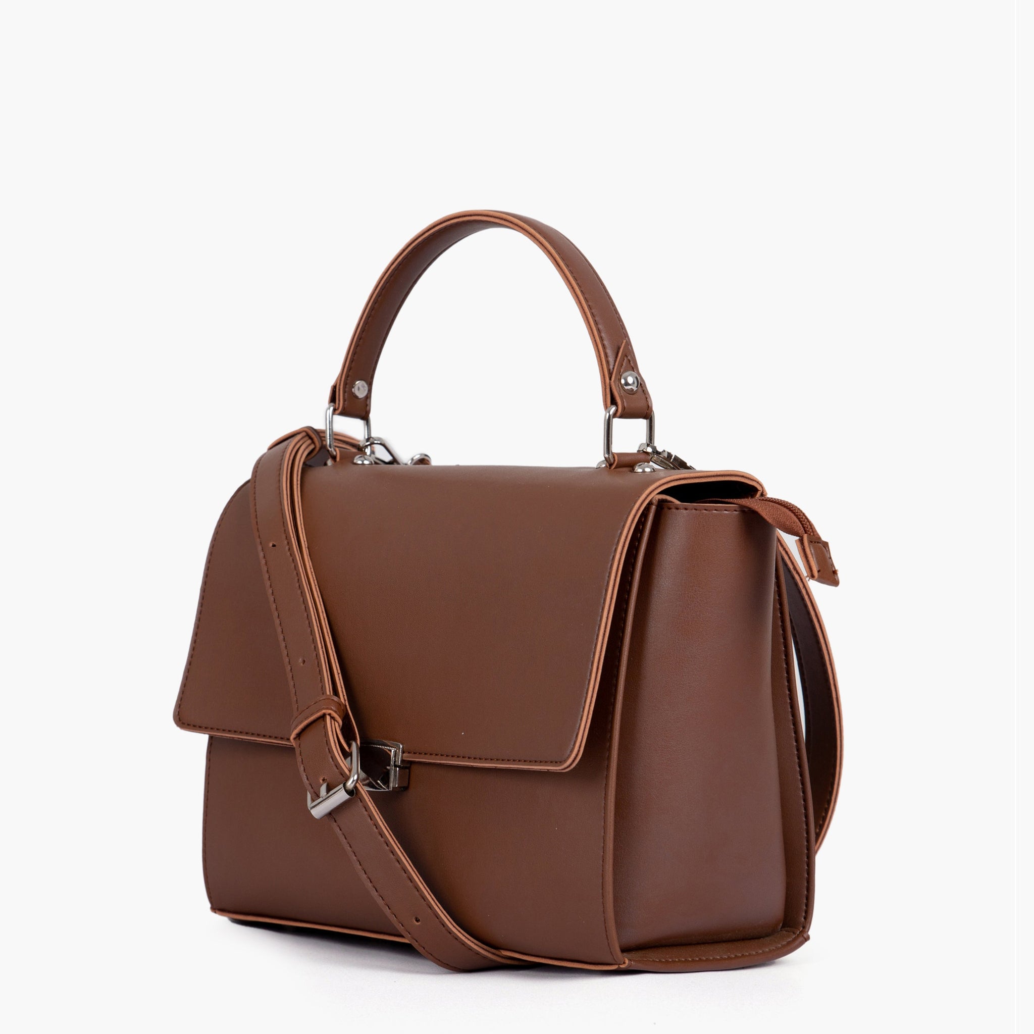 Brown mini messenger bag